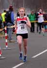 Phillippa Chambers (Gateshead) winning the under-15 girls Elswick Road Relays.